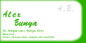 alex bunya business card